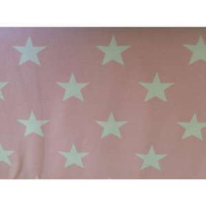 Bomuldsjersey - lyserød med stjerner